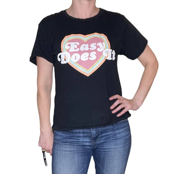Wild Fox Easy Does It Rainbow Heart TShirt - Picture 1 of 5